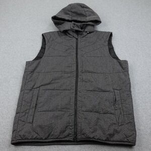 Armani Exchange Gray Hooded Vest. Beautifully crafted.
